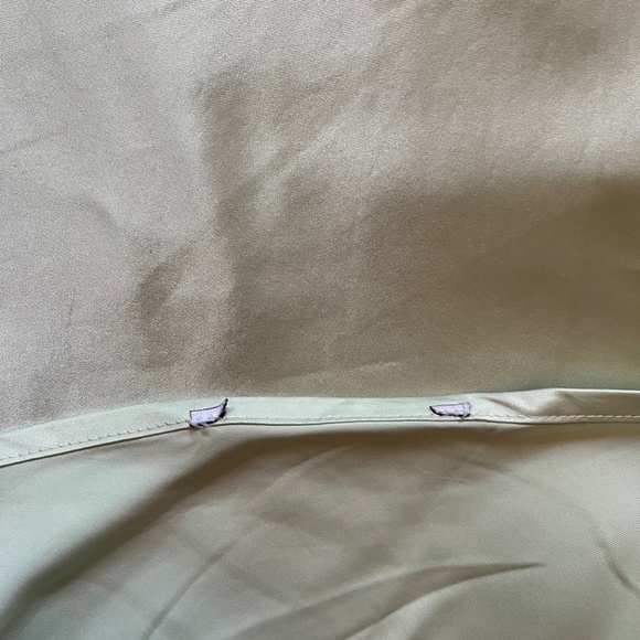 Sleeper Boheme Mint Green Ostrich Feather Trim Satin Mini Slip Dress Size S - Picture 10 of 11